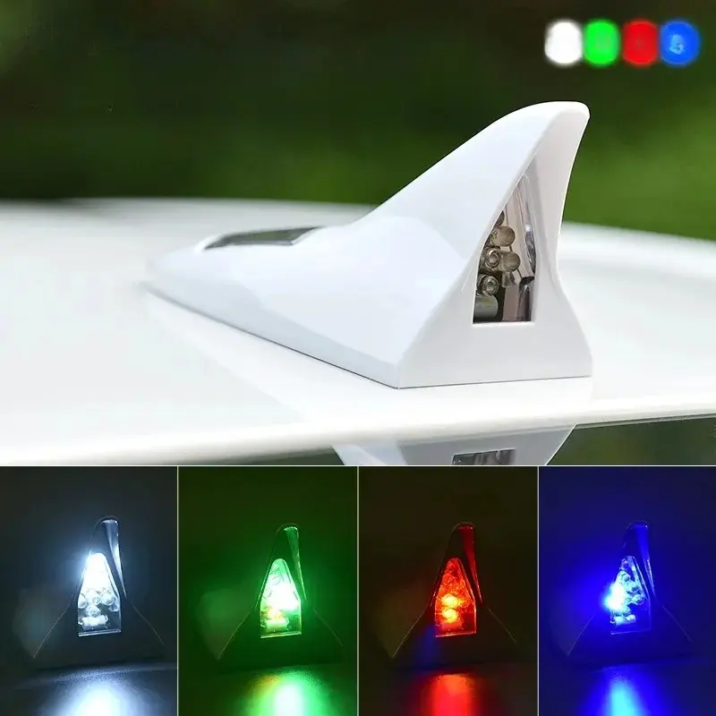 Car Solar Shark Fin Antenna – Stylish, Signal-Boosting, Eco-Friendly Design Flash Warning Tail