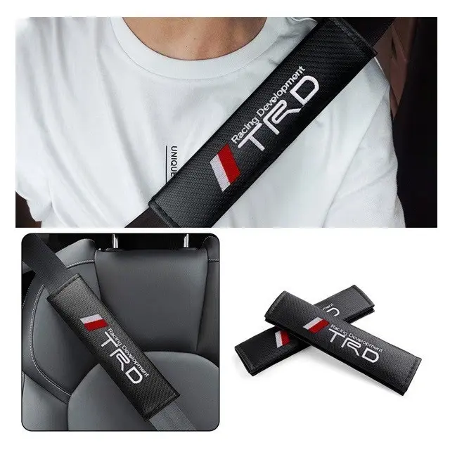 TRD Car Seat Belt Cover Shoulder Pad Protection Carbon Fiber 2pcs