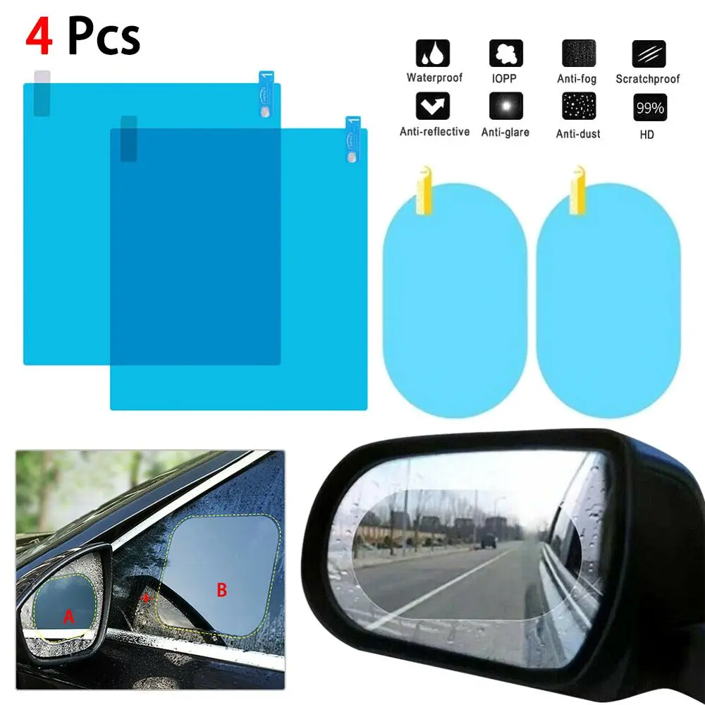 Mirror Protector Film Mist and Fog Protective Film Window and Mirror 4pcs