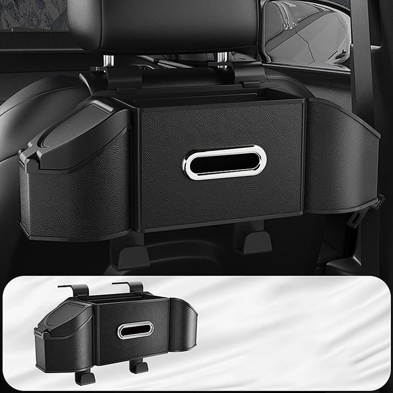 7 In 1 Car Seat Back Cup Holder Storage Box Tissue Box With Hook Auto Backseat Organizer