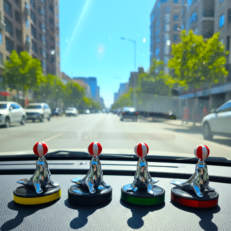 1Pcs Car Solar Aromatherapy Rotating Sea Dolphin 360 degree Suspended Automatic Car Aromatherapy Perfume