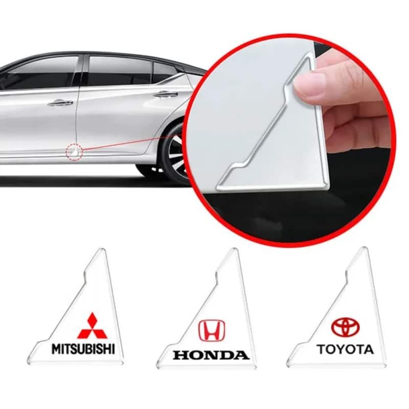 Car Door Corner Guards Transparent With Car Brand Logo 2 pcs