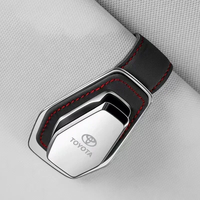 Luxury Car Sunglass Holder for Sun Visor – High Quality Leather with Nickel, Stylish and Durable Storage Solution