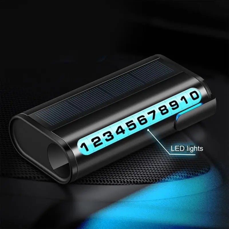 Premium Car Solar Parking Number Card with LED Digital Light