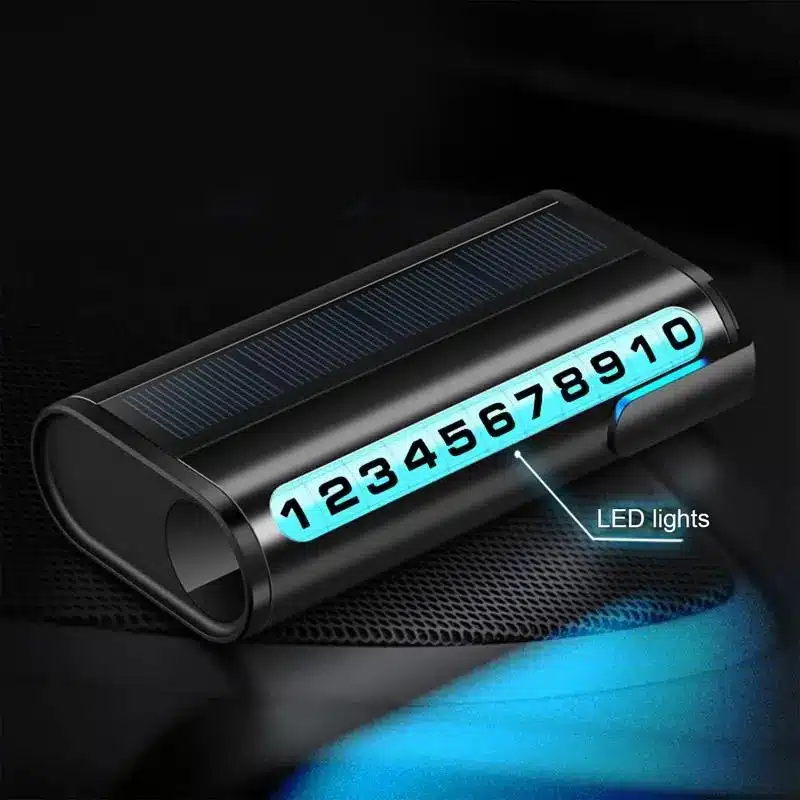 Premium Car Solar Parking Number Card with LED Digital Light