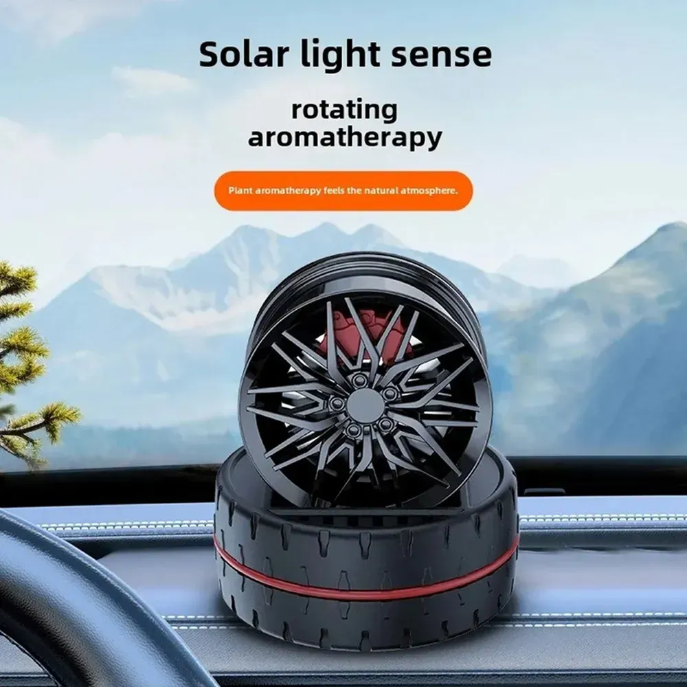 Bushineco Solar Rotating Wheel Hub Car Aromatherapy