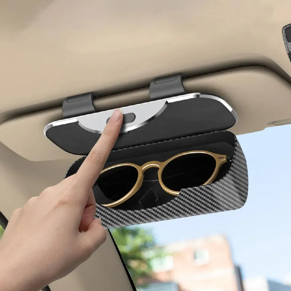Premium Car Sunglass Holder | Carbon Fiber Car Sunglass Case