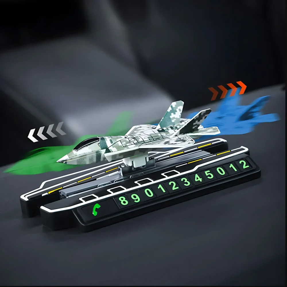 Stylish Aircraft Car Showpiece with Parking Number Card