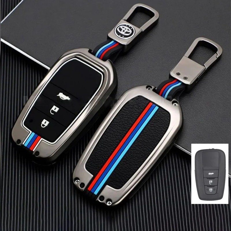 Premium Metal Car Key Cover For Toyota CHR/Prius/Corolla Cross 3 button