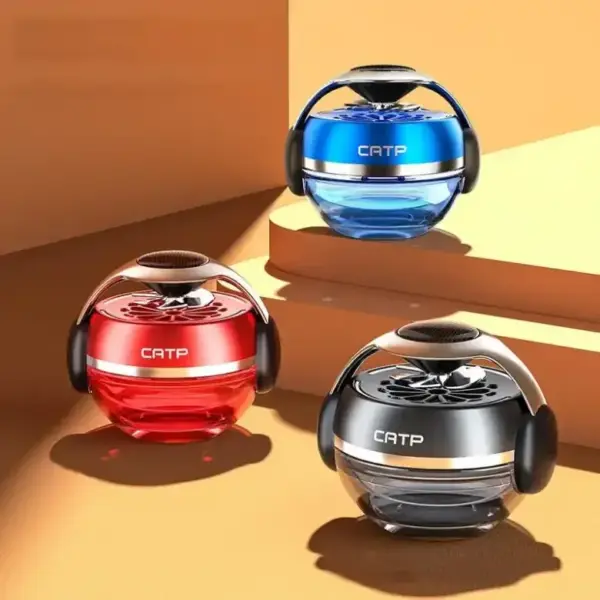 Solar Car Air Freshener Perfume Diffuser – Rotating Dashboard Aromatherapy