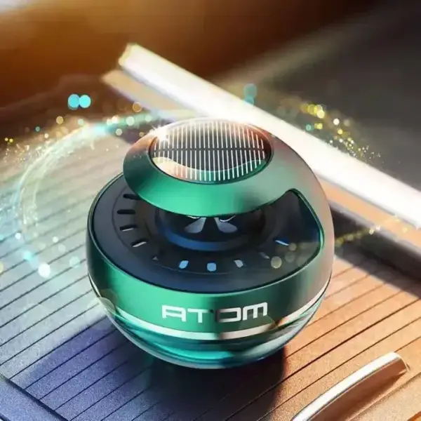 ATOM Solar Car Air Freshener – Rotating Dashboard Perfume Diffuser